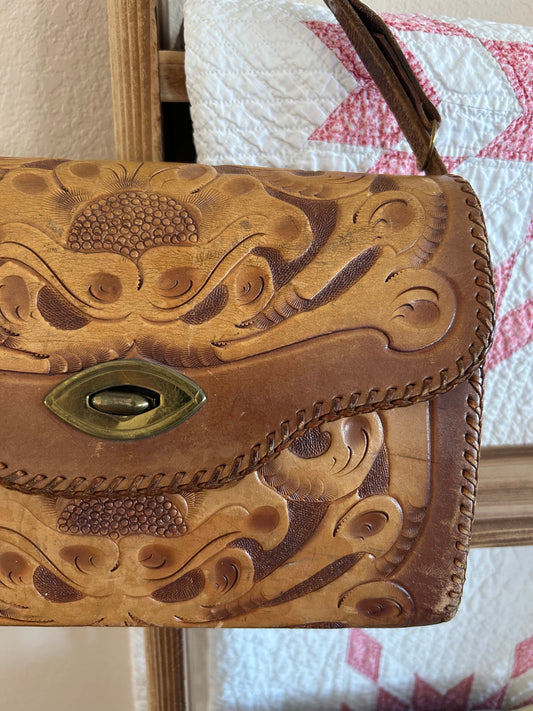Clifton's Hand Tooled Leather Purse | 1950s