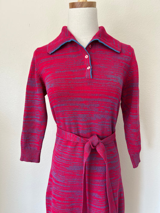 Pink & Blue Sweater Dress | M | 1990s