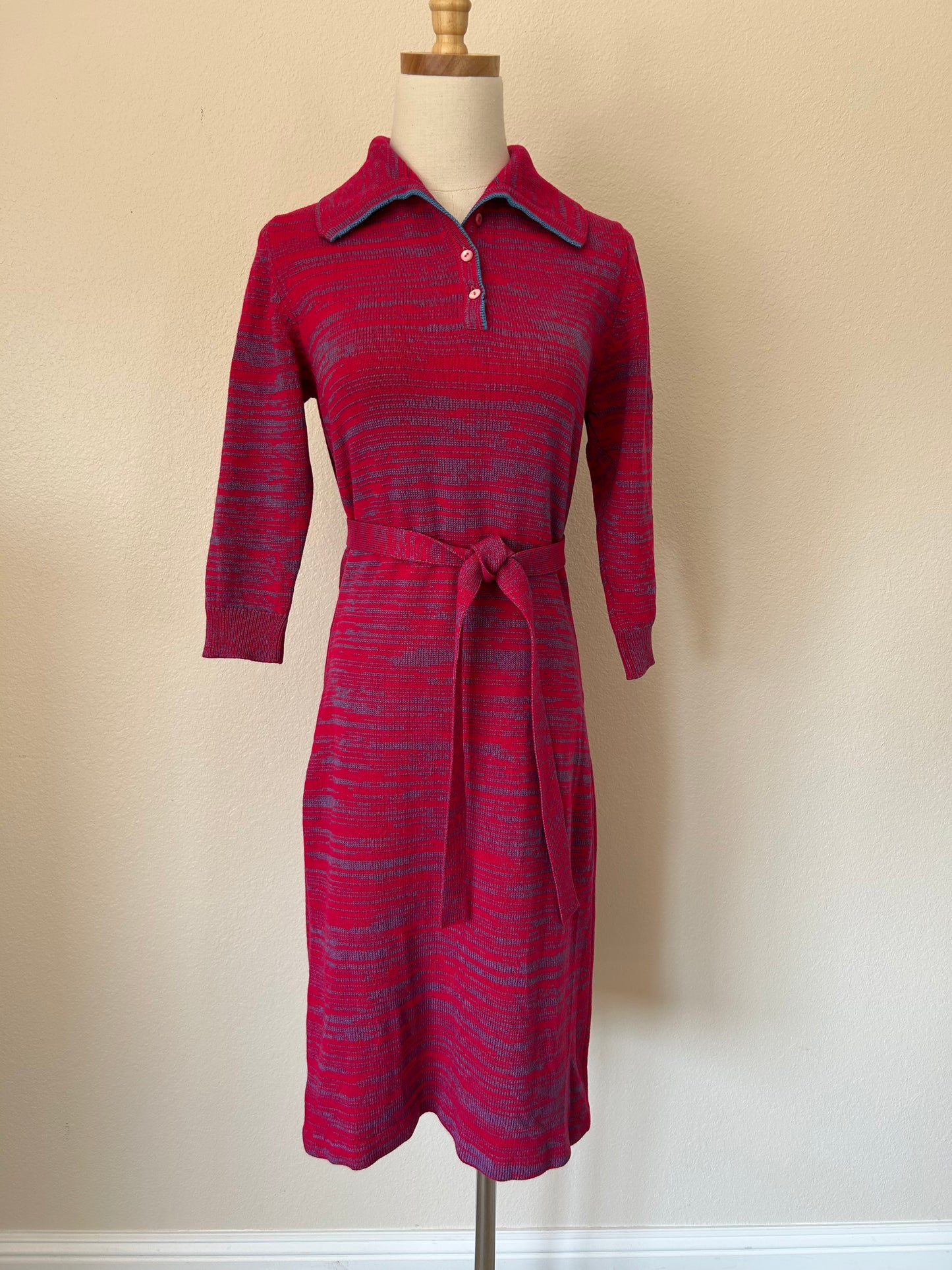 Pink & Blue Sweater Dress | M | 1990s