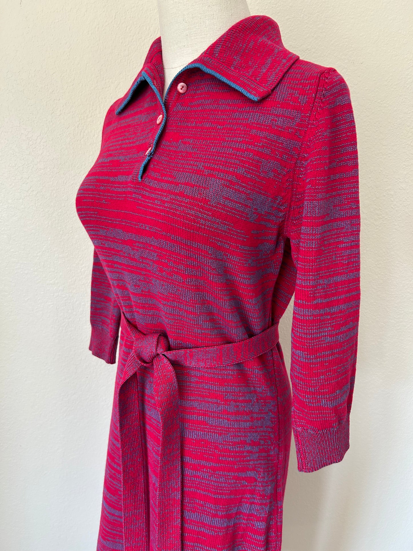 Pink & Blue Sweater Dress | M | 1990s