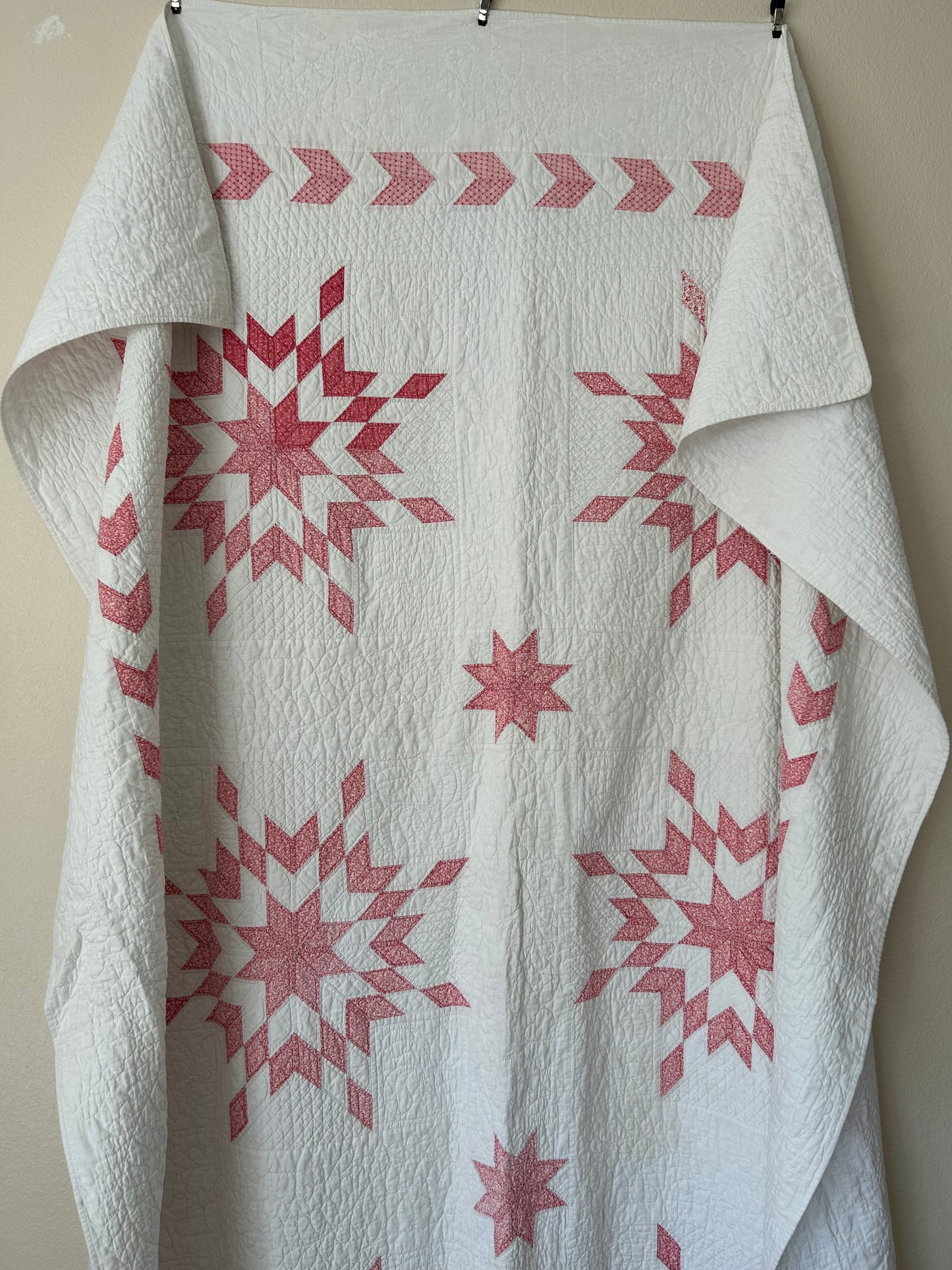 Red Starburst Quilt | Early 1900s