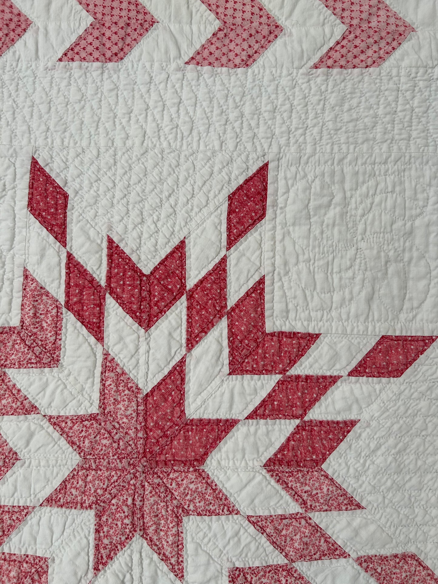 Red Starburst Quilt | Early 1900s