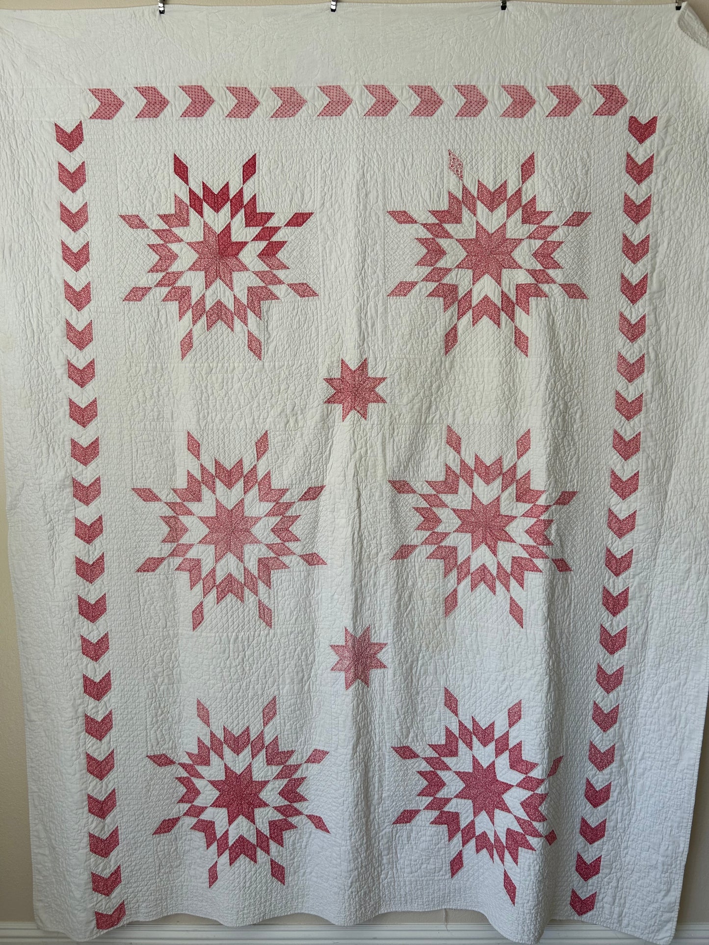 Red Starburst Quilt | Early 1900s
