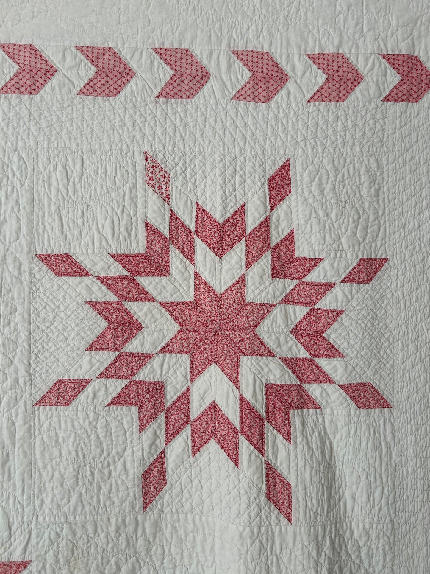 Red Starburst Quilt | Early 1900s