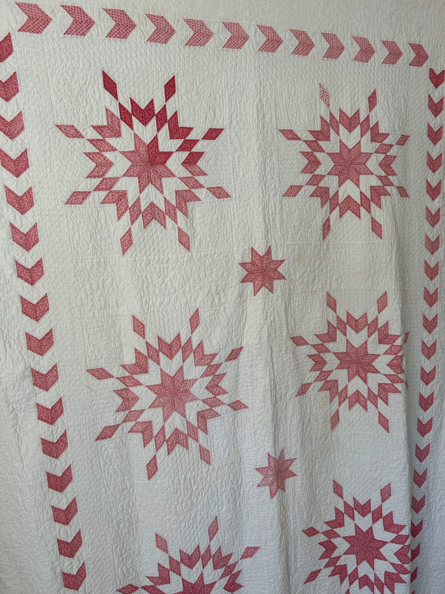 Red Starburst Quilt | Early 1900s