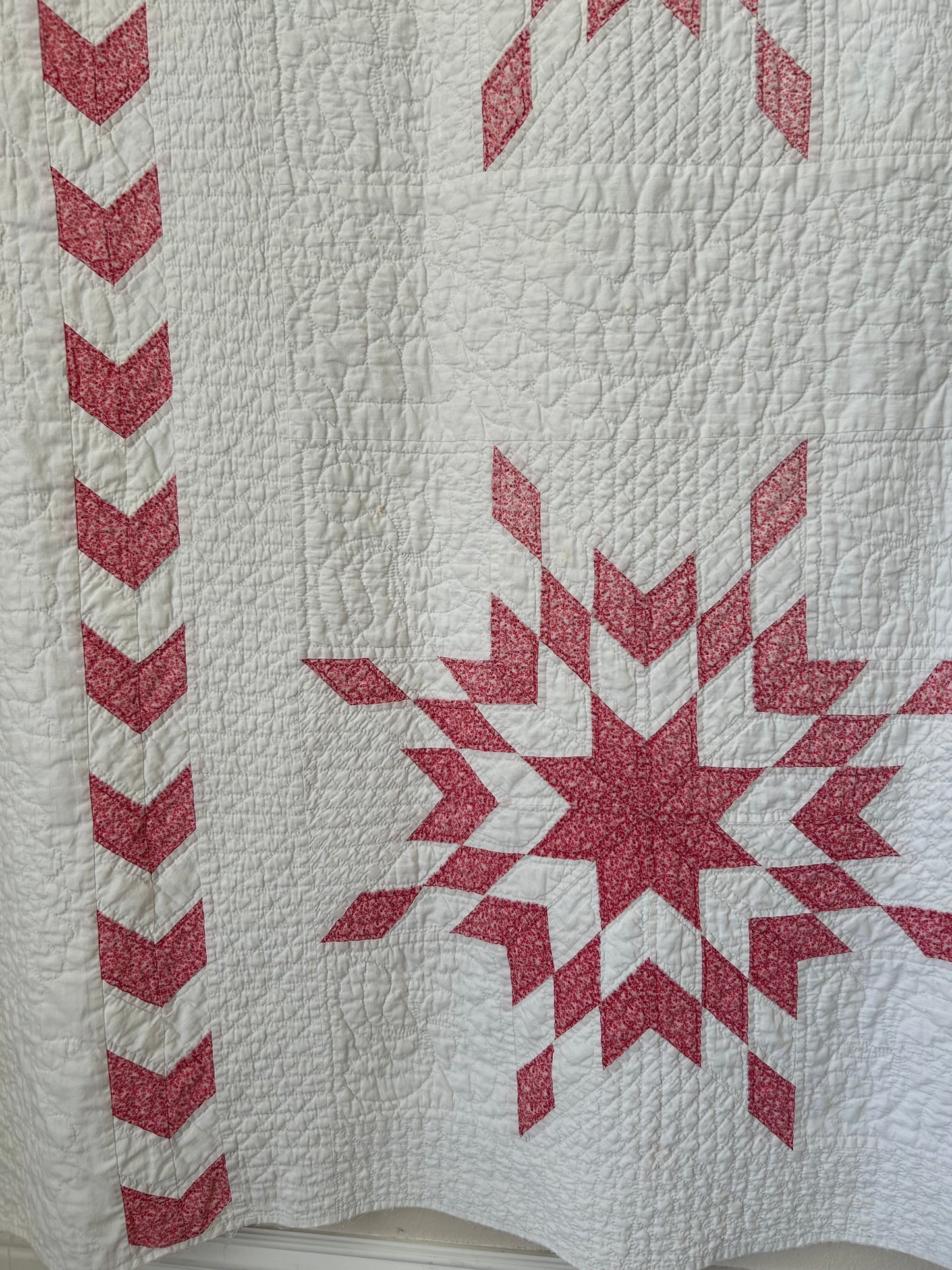 Red Starburst Quilt | Early 1900s