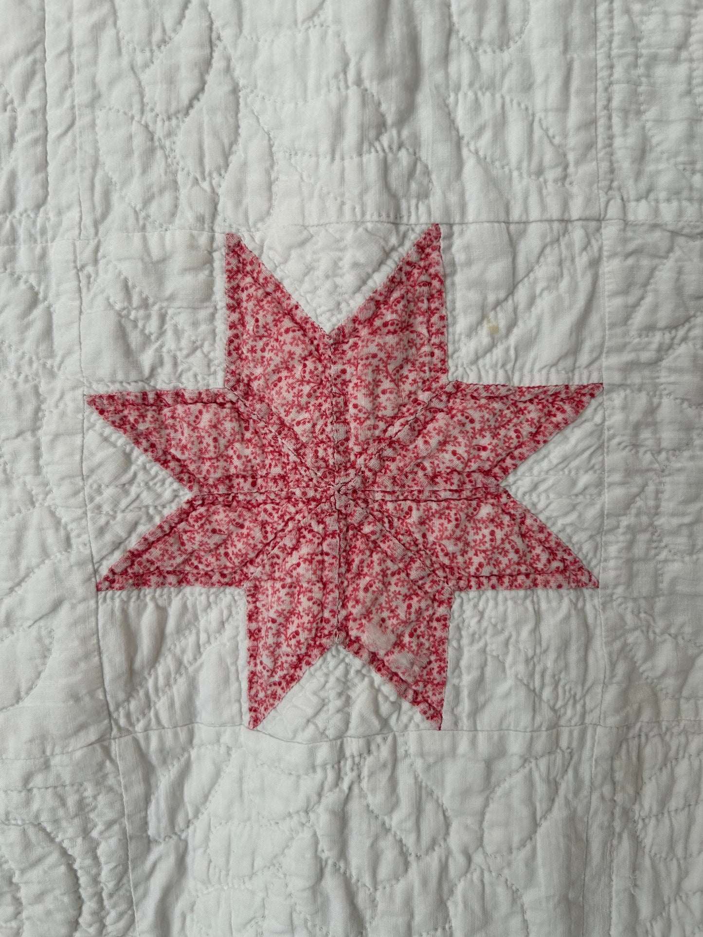 Red Starburst Quilt | Early 1900s