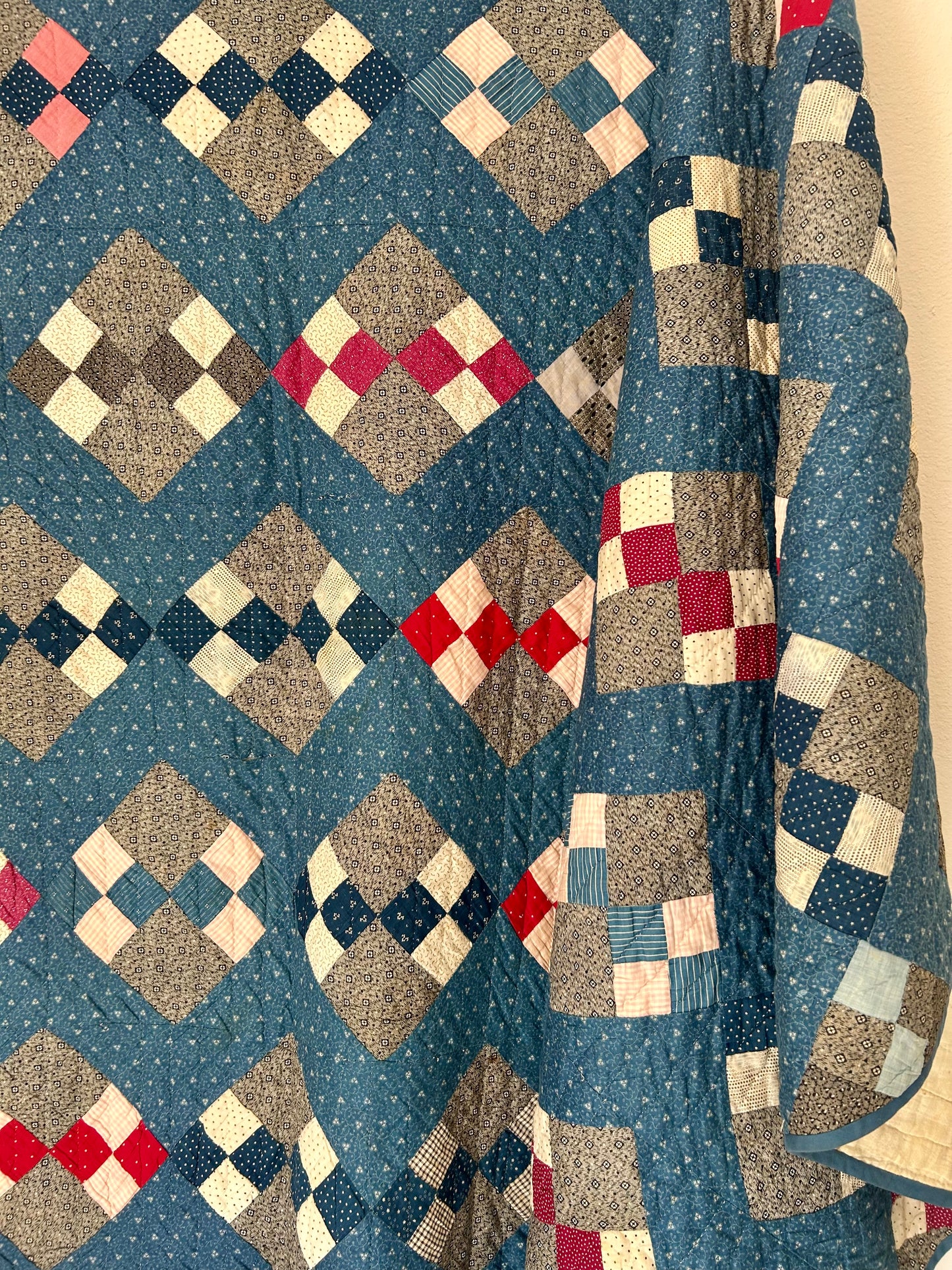 Antique Indigo 10 Patch Quilt | 1890s