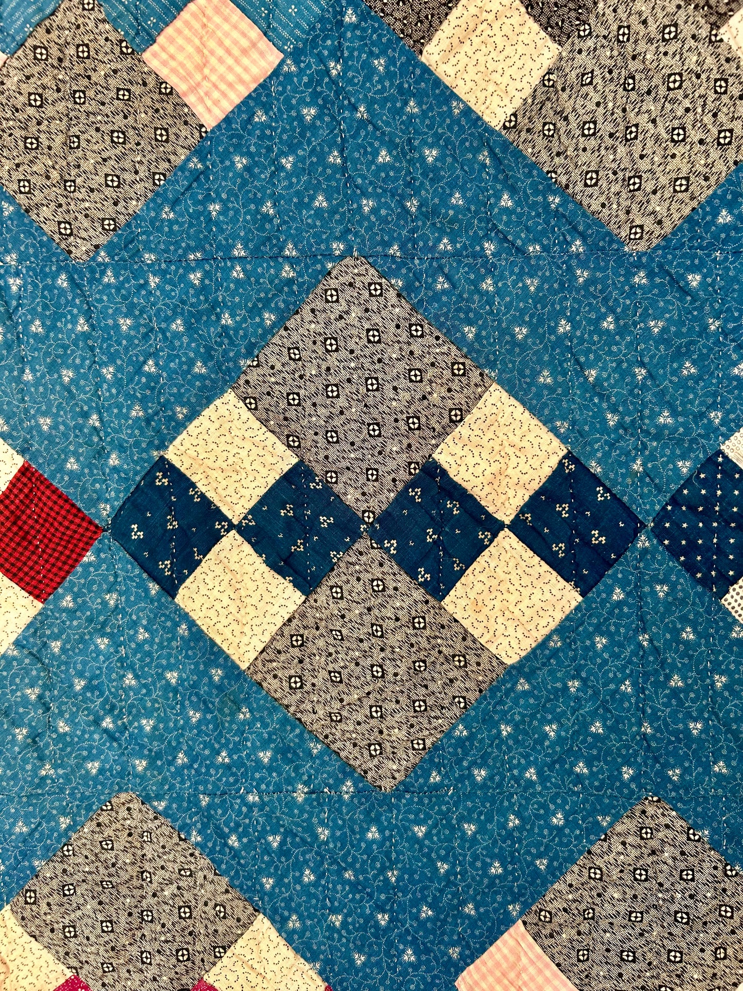 Antique Indigo 10 Patch Quilt | 1890s