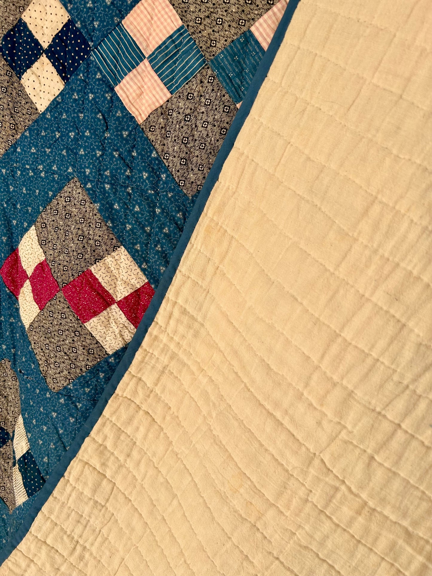 Antique Indigo 10 Patch Quilt | 1890s