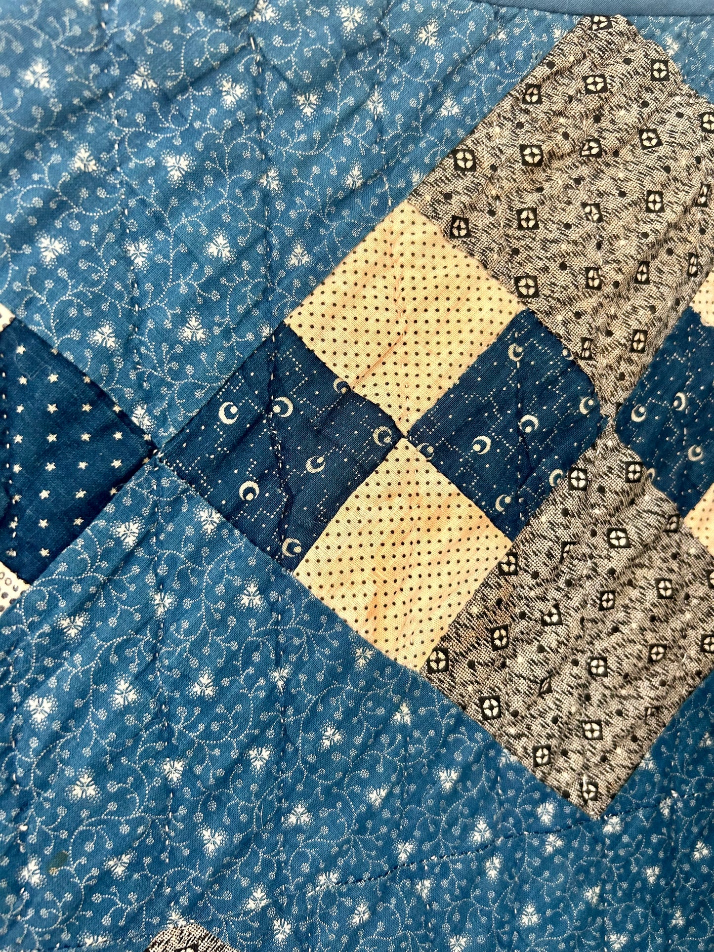 Antique Indigo 10 Patch Quilt | 1890s