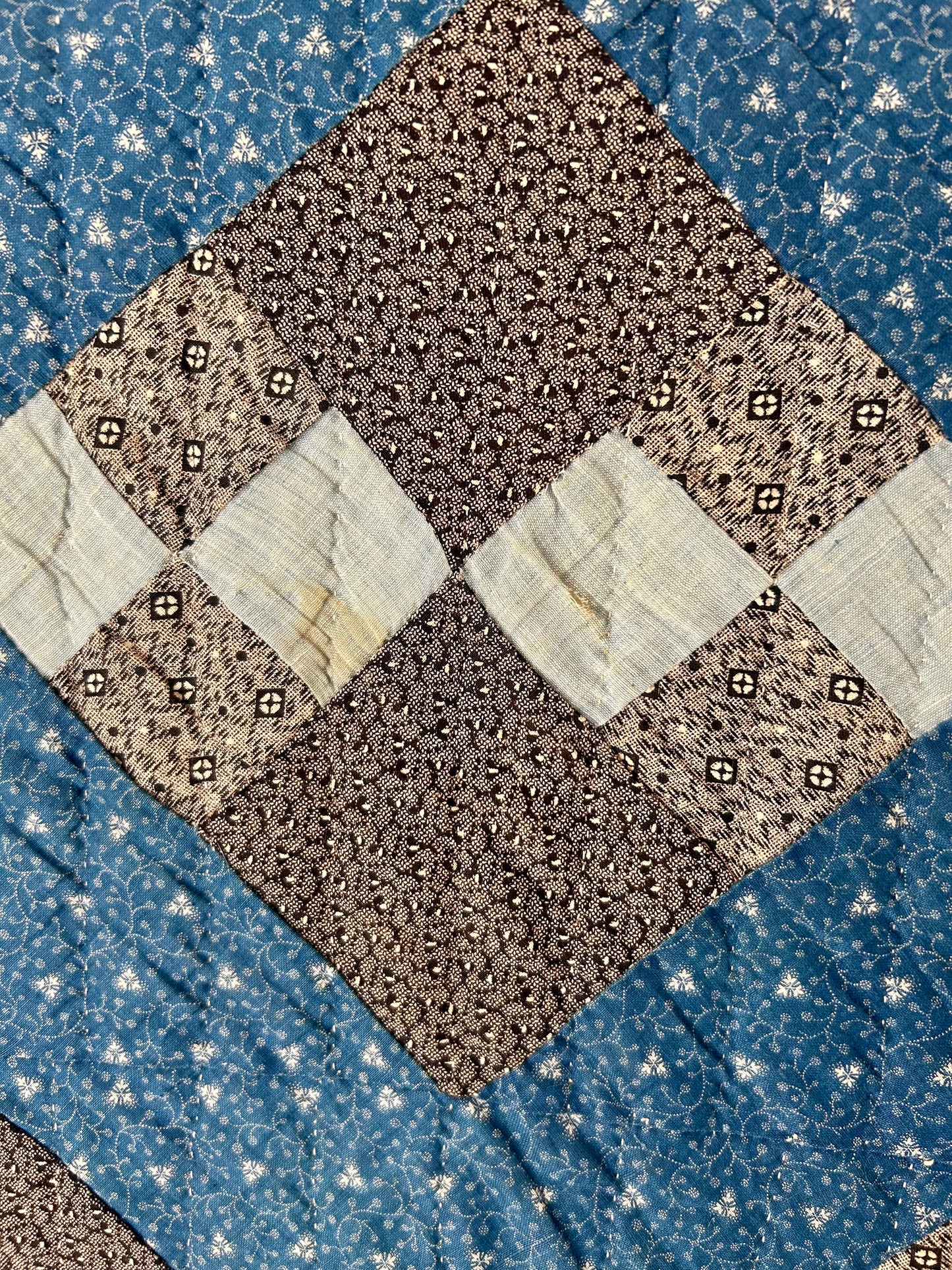 Antique Indigo 10 Patch Quilt | 1890s