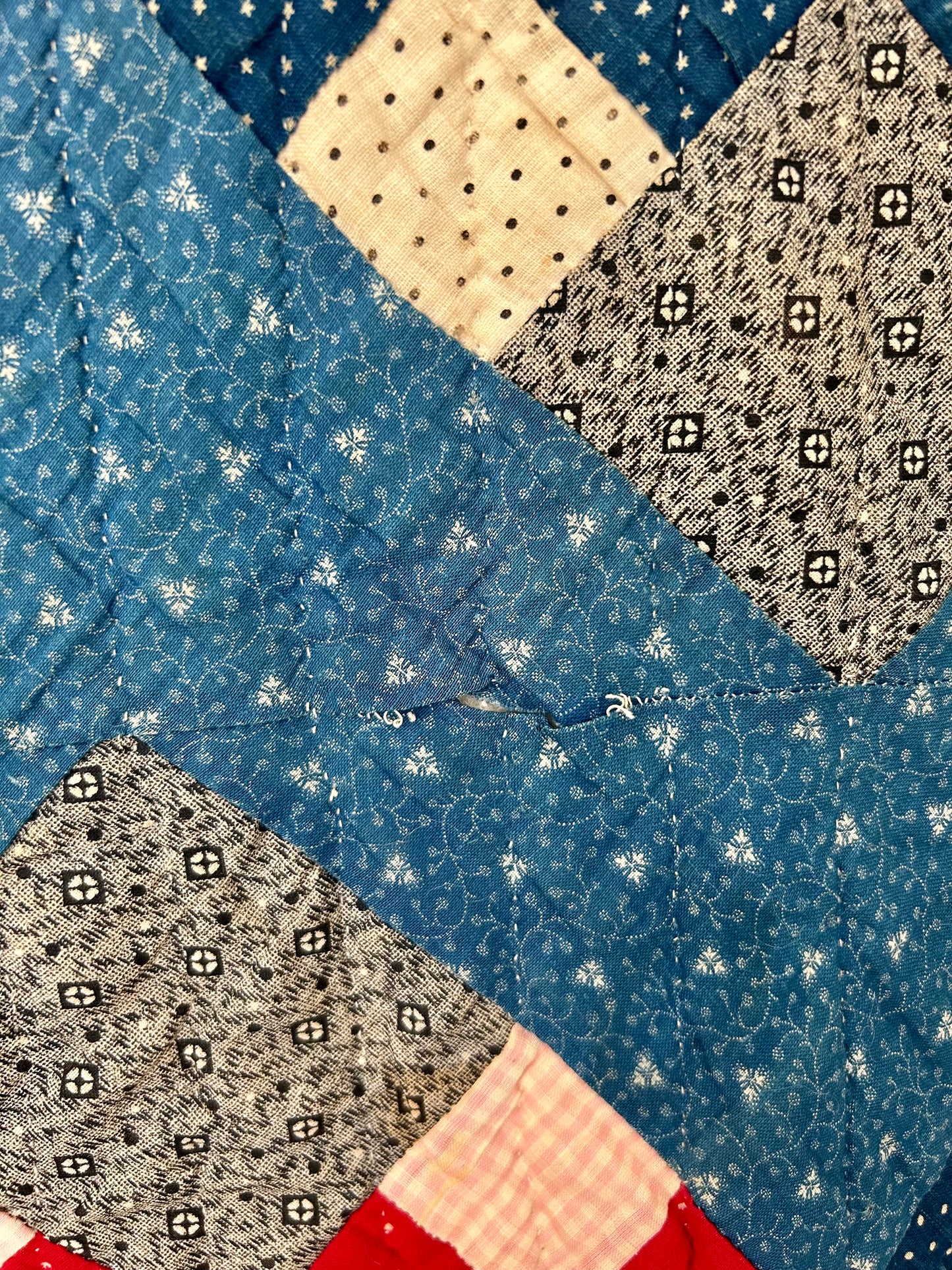Antique Indigo 10 Patch Quilt | 1890s