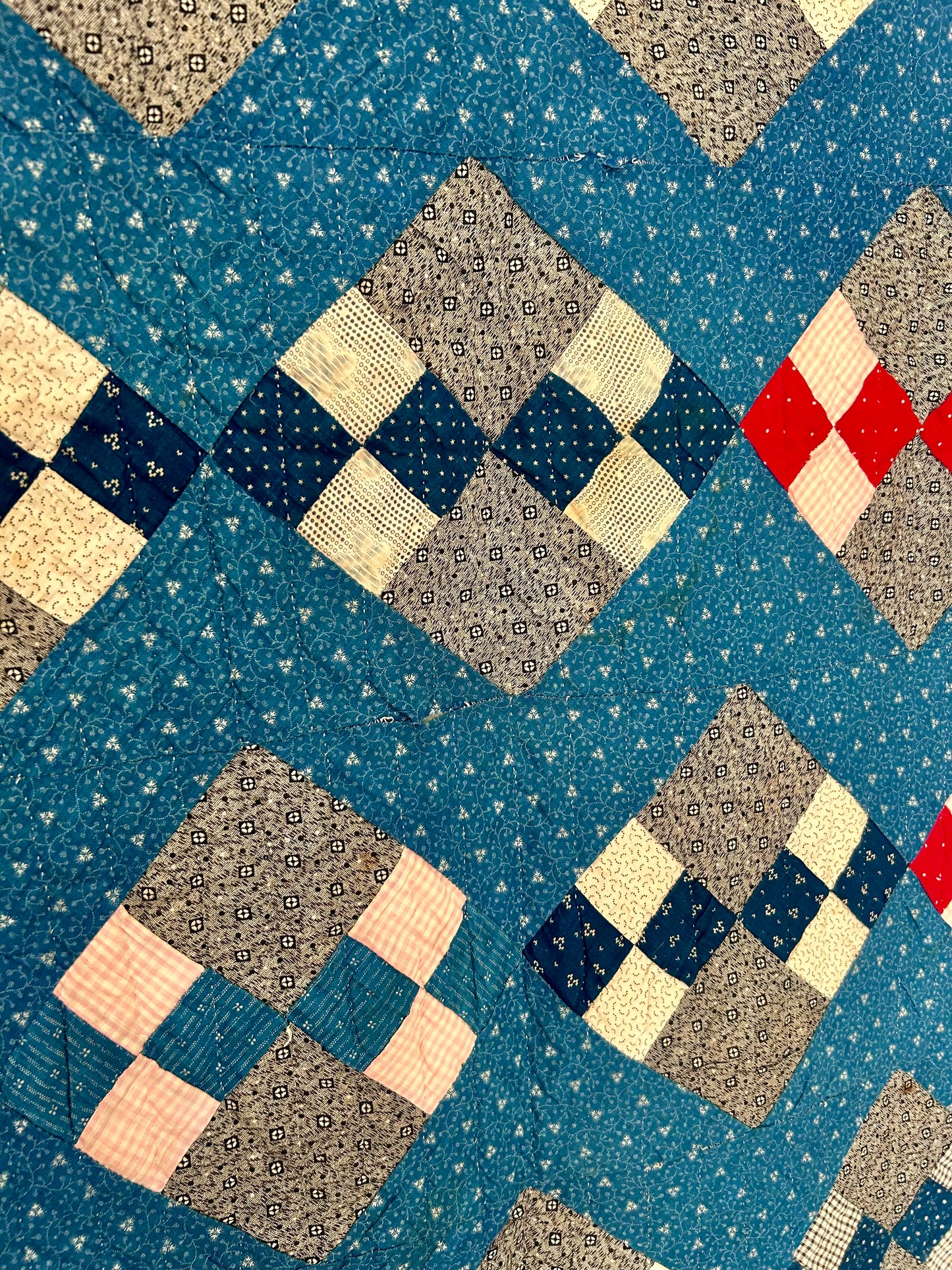 Antique Indigo 10 Patch Quilt | 1890s