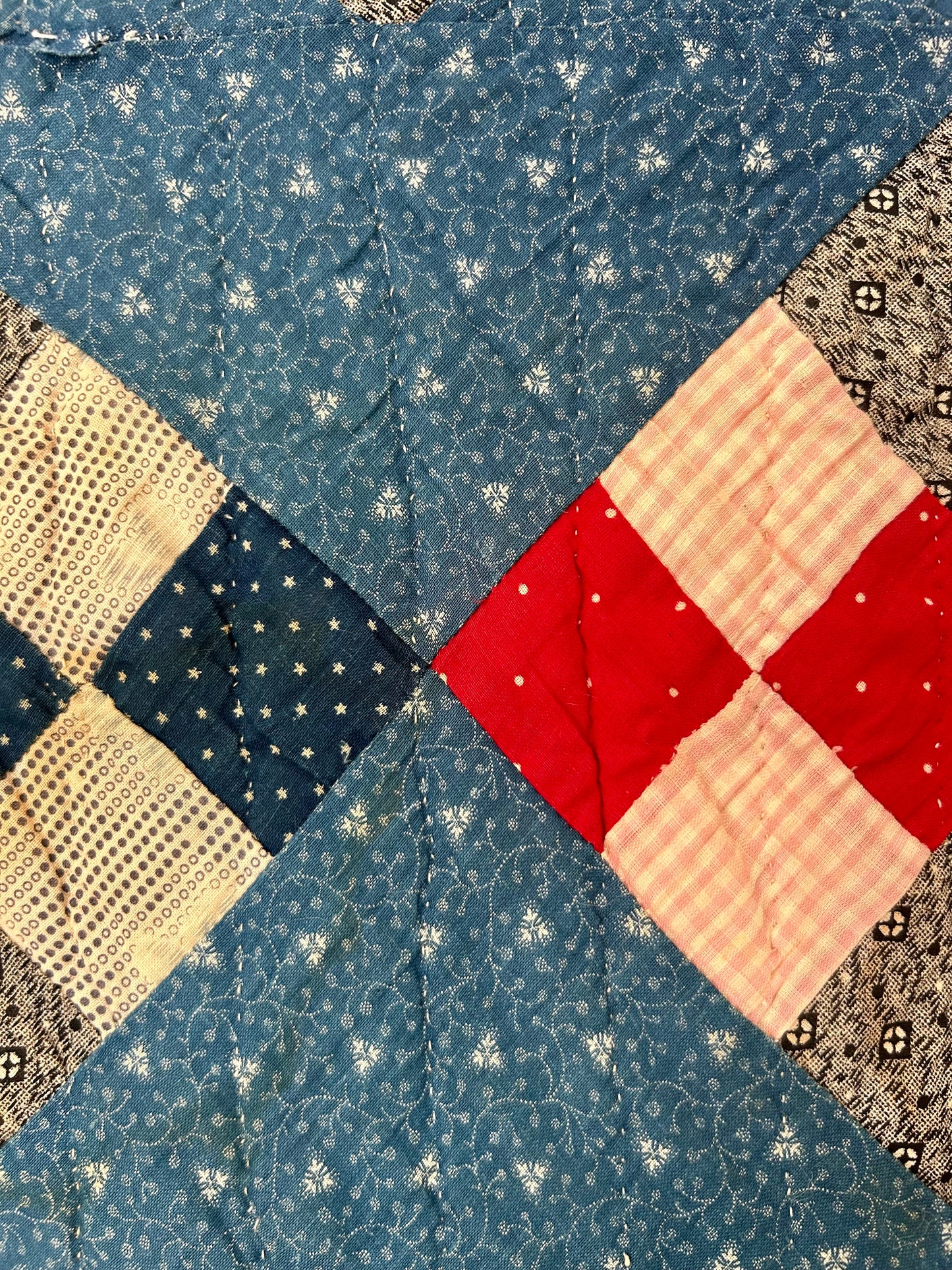 Antique Indigo 10 Patch Quilt | 1890s