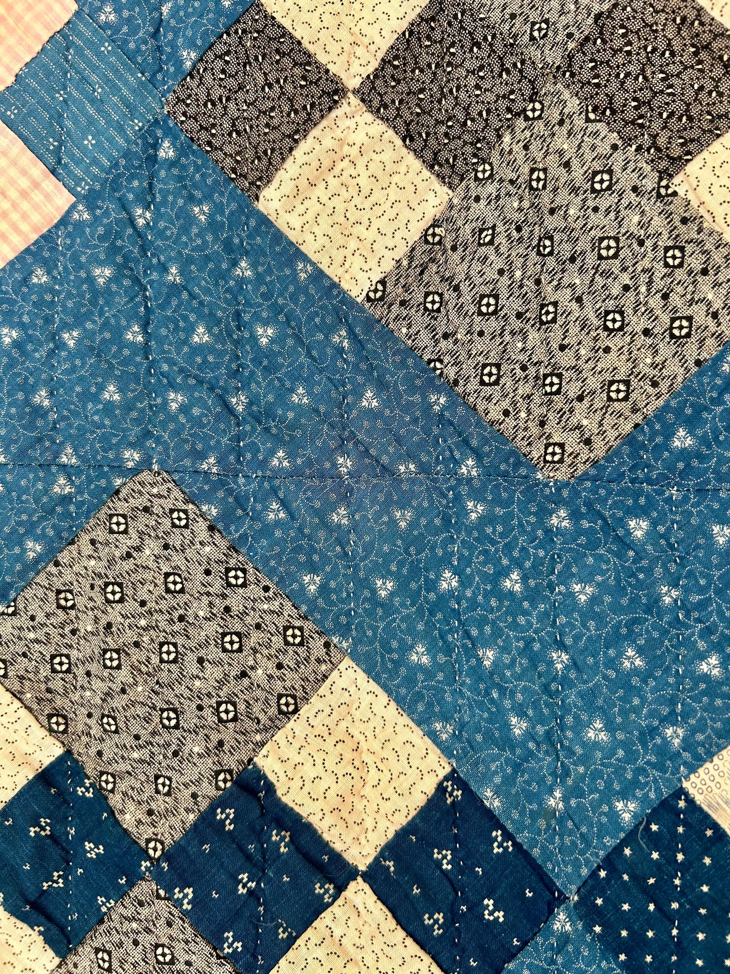 Antique Indigo 10 Patch Quilt | 1890s
