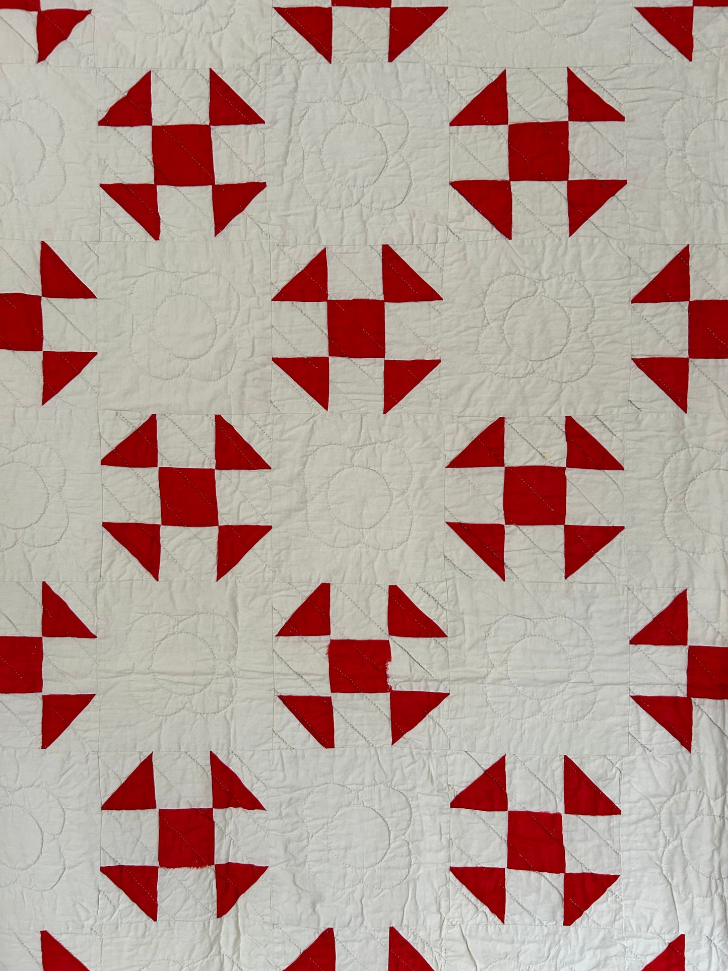 Red &amp; White Shoo Fly Quilt