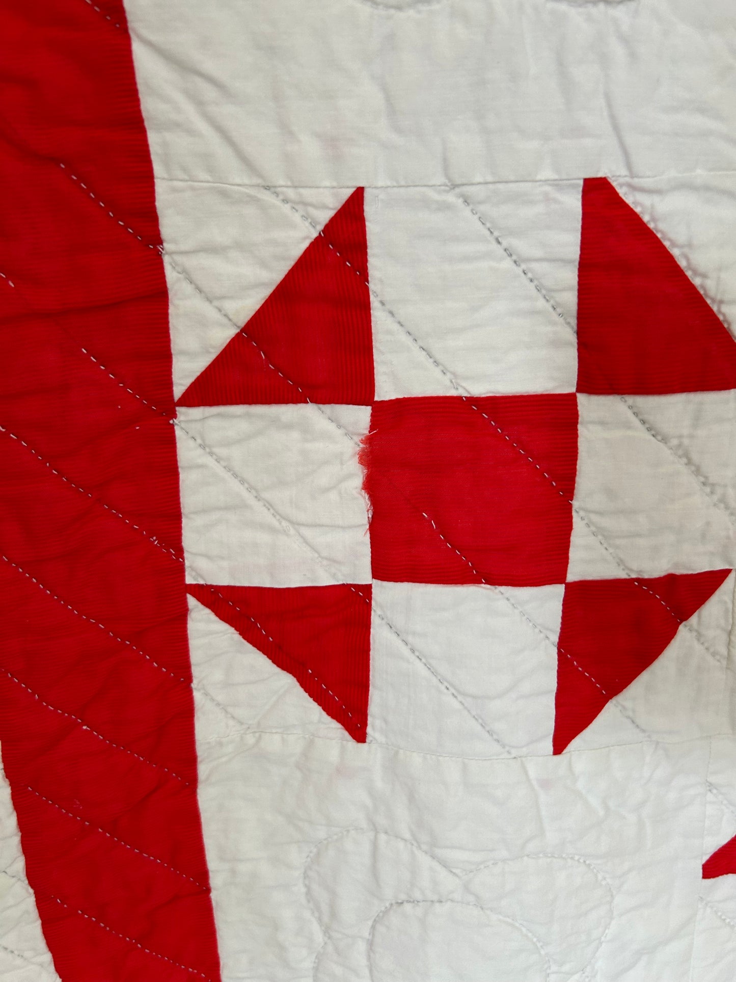 Red &amp; White Shoo Fly Quilt