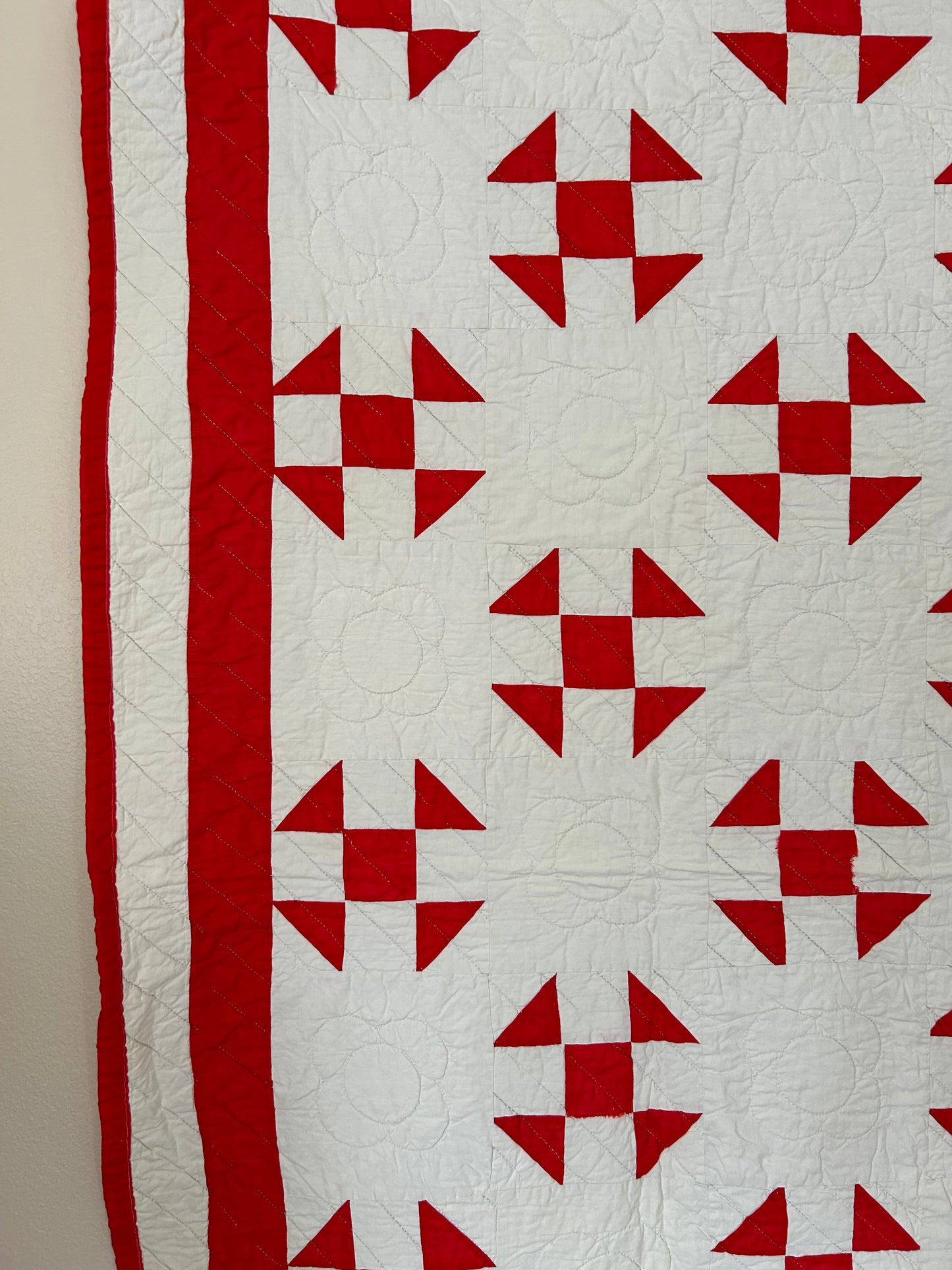 Red &amp; White Shoo Fly Quilt