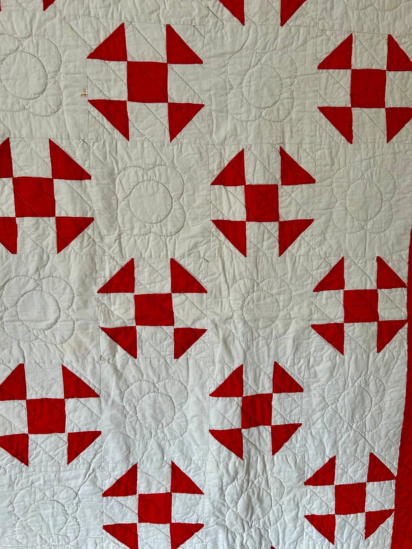 Red &amp; White Shoo Fly Quilt