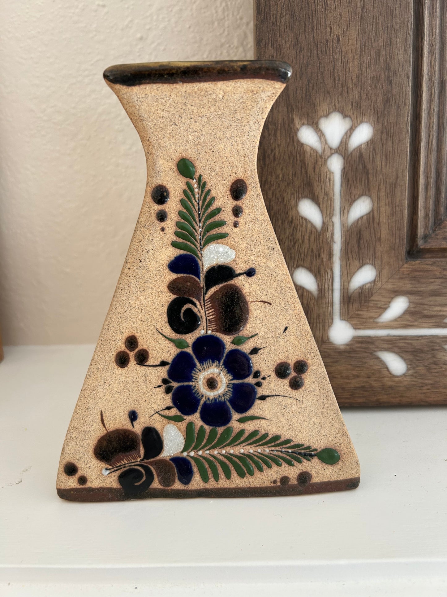 Vintage Tonalá Mexican Ceramic Bud Vase | Large
