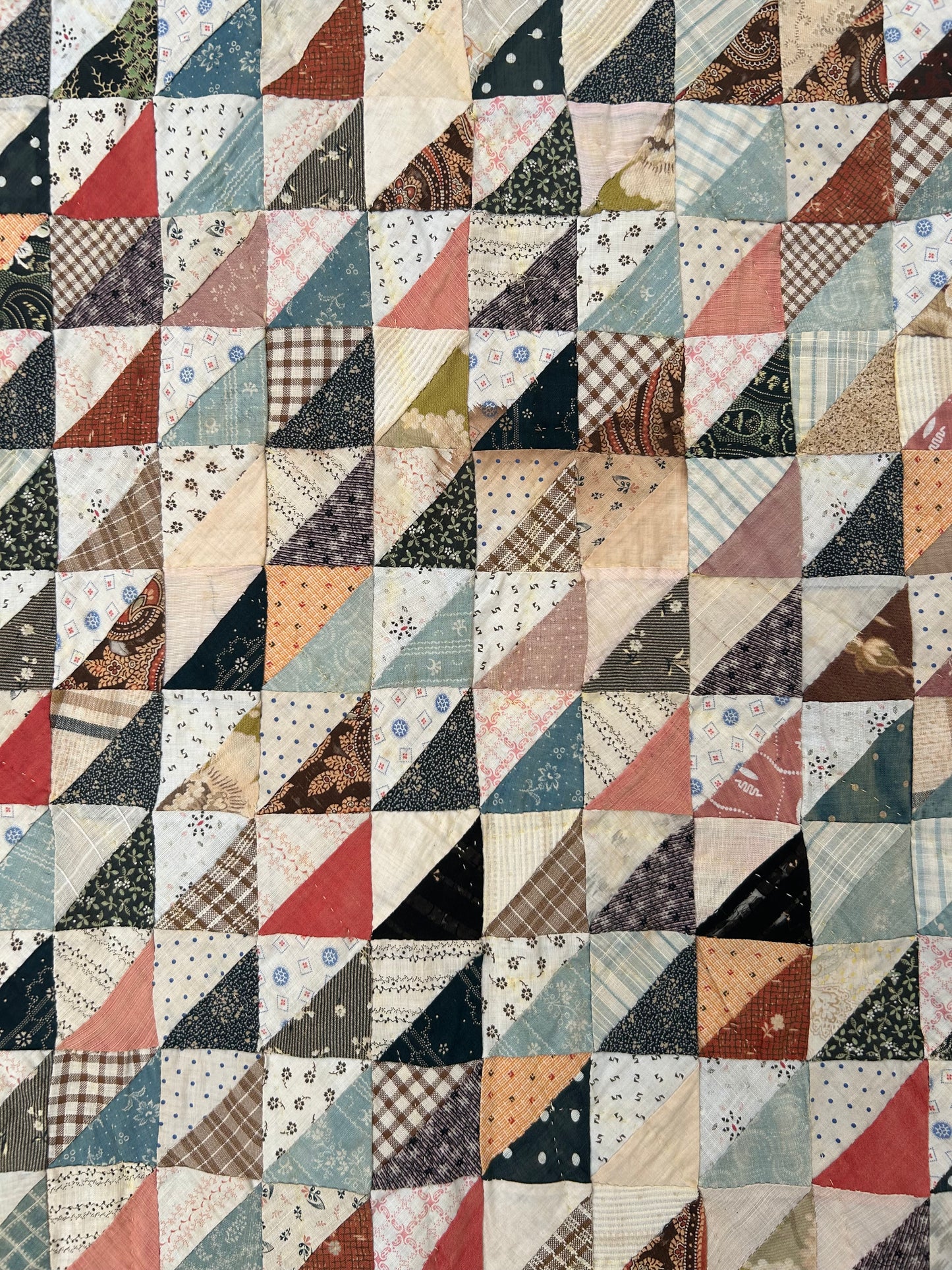 Antique Thousand Pyramids Pattern Quilt | Early 1900s