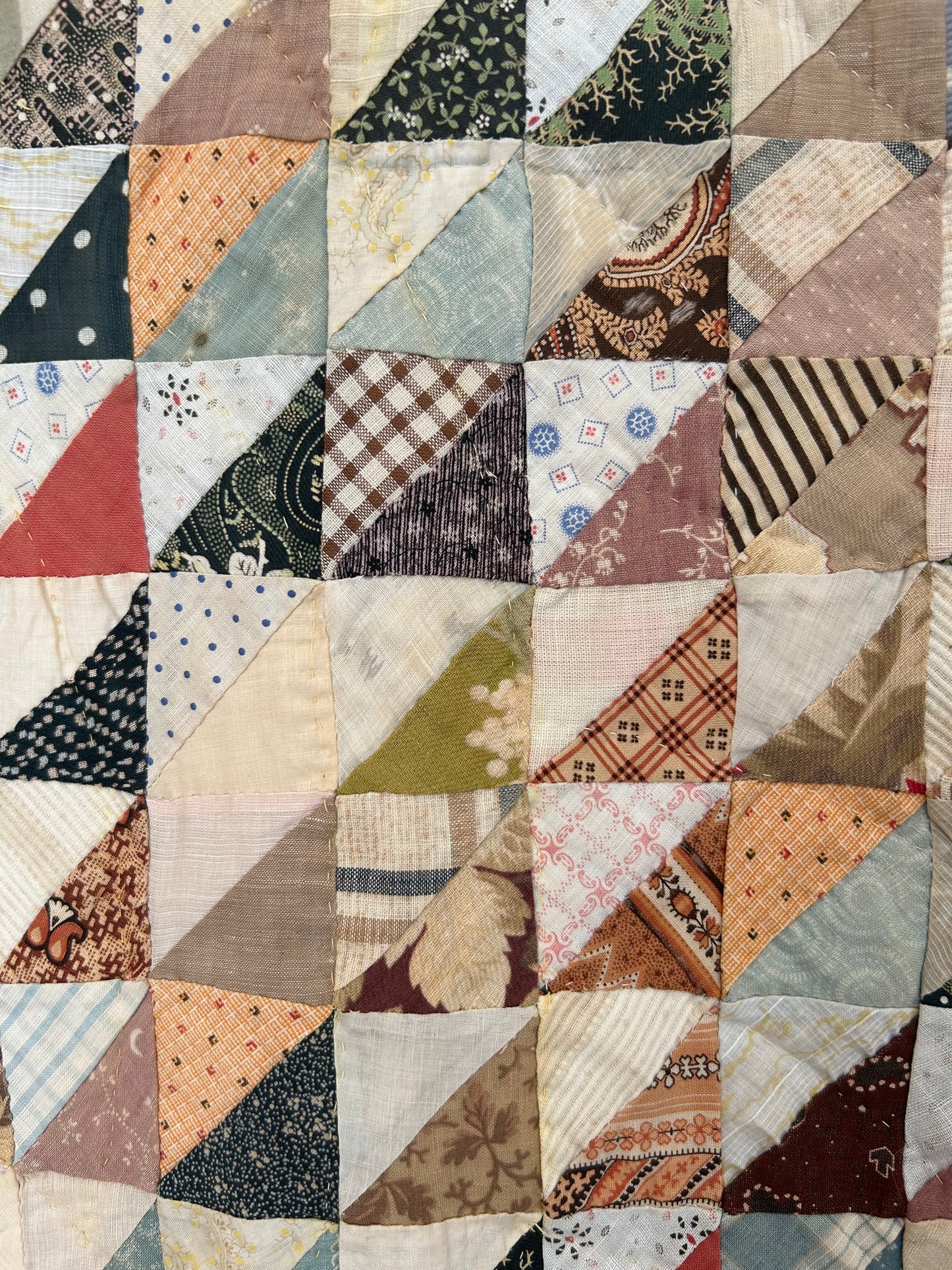 Antique Thousand Pyramids Pattern Quilt | Early 1900s