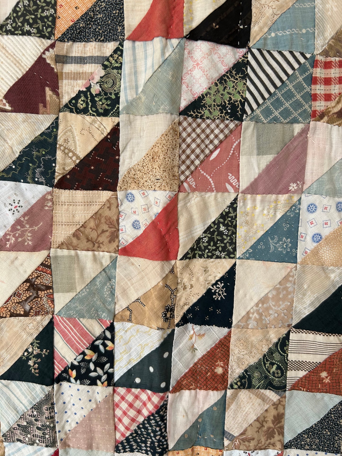 Antique Thousand Pyramids Pattern Quilt | Early 1900s