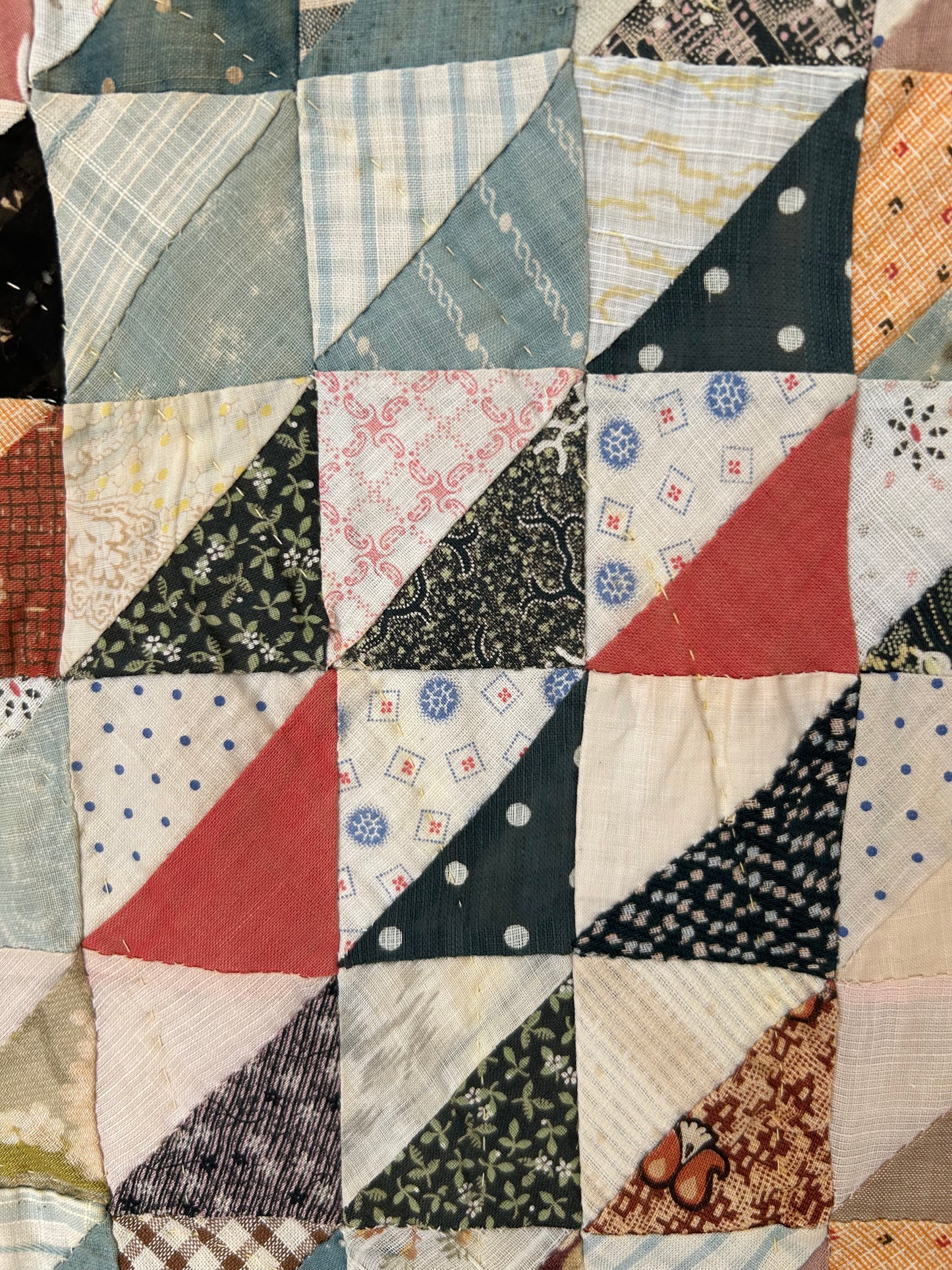 Antique Thousand Pyramids Pattern Quilt | Early 1900s